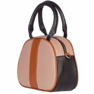 Forever 21 Women's Multicolor Tan Satchel With Crossbody Strap Purse Bag A6